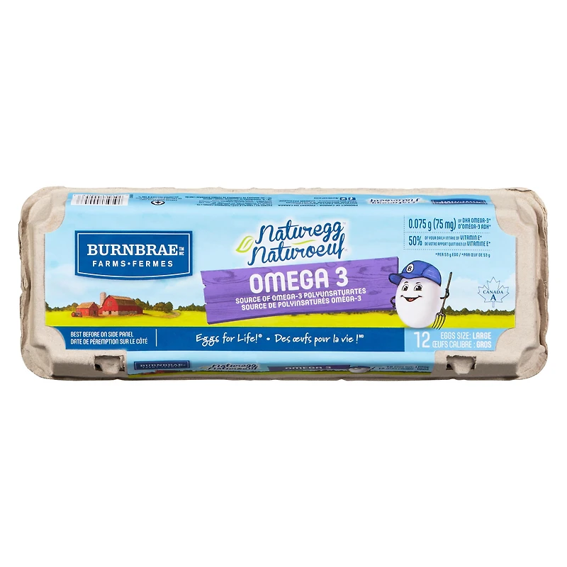 Naturegg Omega 3 Large Eggs, 12 eggs/carton