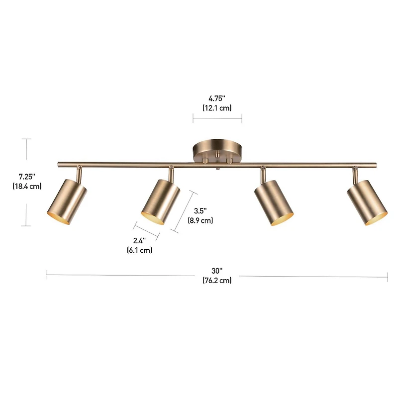 Pratt Track Lighting, Matte Brass
