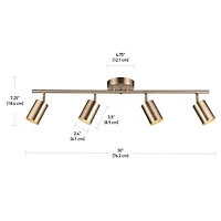 Pratt Track Lighting, Matte Brass