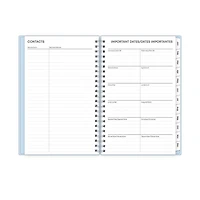 Agenda hebdomadaire/mensuel 2025, 5 po x 8 po, Blue Sky, bleu matinal uni Agenda hebdomadaire/mensuel, format 5x8