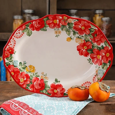 THE PIONEER WOMAN VINTAGE FLORAL 14.5-INCH SERVING PLATTER