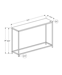 Monarch Specialties Accent Table, Console, Entryway, Narrow, Sofa, Living Room, Bedroom, Metal, Laminate, White Marble Look, Black, Contemporary, Modern