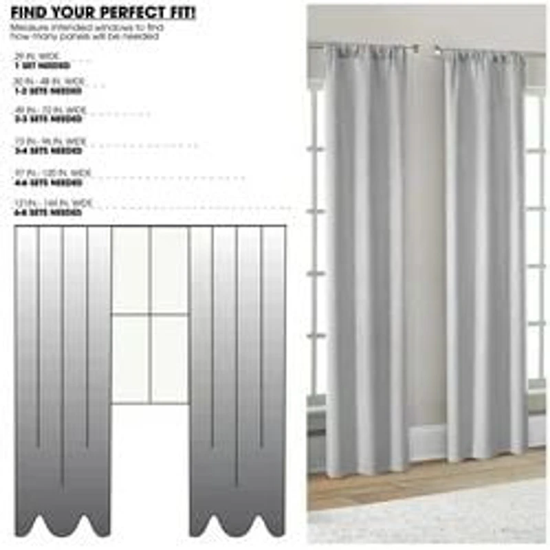 Mainstays 4 of a Kind Blackout Curtain Panels, Set of 4, White, 28" W x 84" L, 4 of a Kind Blackout Curtain Panels, White