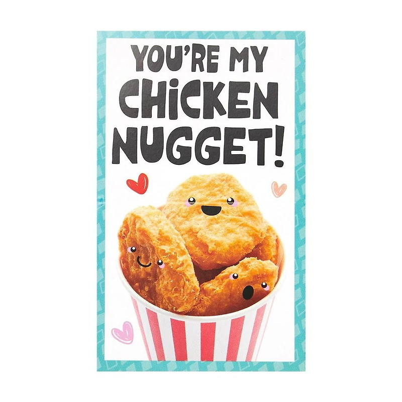 Chicken Nuggets Valentine's Day Cards, 32 Count, Classroom Exchange Cards With Stickers