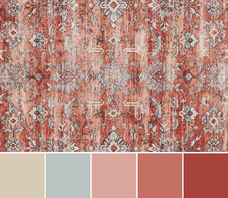 ECARPET Ruby Traditional Area Rug for Living Room, Bedroom, Dining Room, Entrance, Hallway and More.