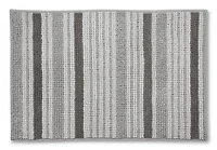 Mainstays Noodle Chenille Grey Stripe Bath Mat, 20"x30"