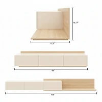 Meuble TV extensible (66-108 po) Nexera Noa, Chêne Blond Naturel