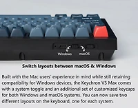 Keychron V5 Max Clavier mécanique sans fil RVB remplaçable à chaud interrupteur rouges cadre en ABS avec interrupteur disposition 96% noir carbone V5M-D1
