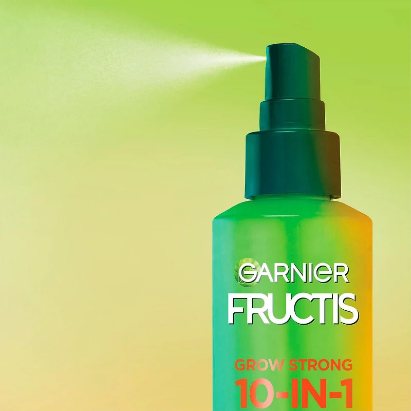 Garnier Fructis Grow Strong Thickening 10-in-1 Spray Sans Rinçage Épaississant, pour Cheveux Fins, Protection Thermique, avec Vitamine C, 239ml Épaissit le toucher du cheveu