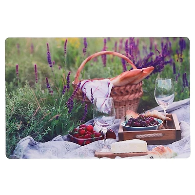 IH Casa Decor Plastic Placemat Picnic Dans Un Champ De Lavande - Ensemble De 12
