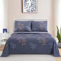 Marina Decoration Ultra Soft Silky Deep Pocket Rich Printed Bedding Rayon from Bamboo All Season Sheet Set with Pillowcases, Romantic Floral Pattern