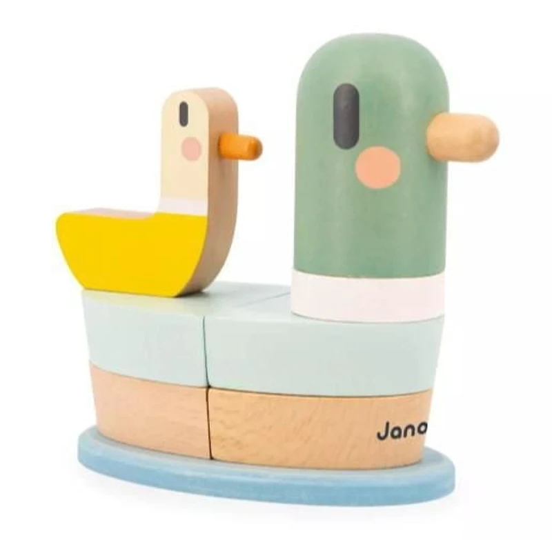 Janod- Sweet Cocoon - Stackable Ducks - Wooden toy - 12 months +, Wooden Blocks