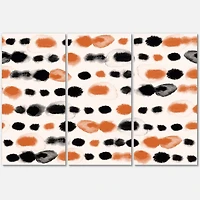 Designart Pois noirs et orange Art mural sur toile