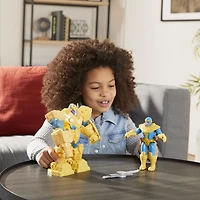Hasbro Marvel Avengers Mech Strike, figurine articulée de 22,5 cm Thanos Armure d'infinité avec lame rotative, pour enfants, dès 4 ans