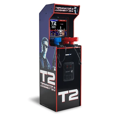 Arcade1Up Terminator 2 Deluxe Arcade Machine – 17" Color Screen, Real-Feel Arcade Light Guns, Wi-Fi Leaderboards, Classic Video Game, Perfect for at-Home Gaming