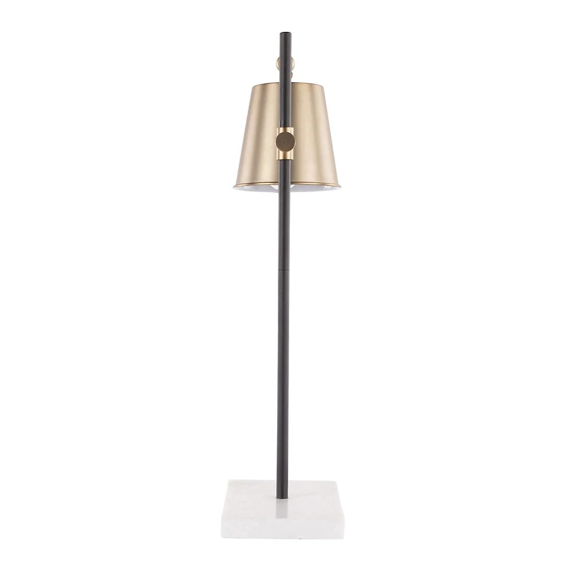 Metric Industrial Table Lamp in Walnut and Black by LumiSource