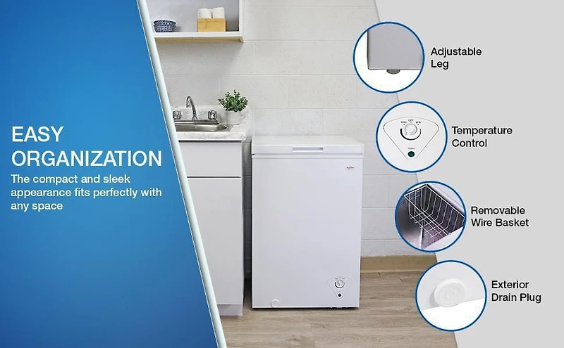 Koolatron - Congélateur coffre compact, blanc, 3,5 pieds cubes
