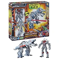 Marvel Mech Strike Mechasaurs 4.5" Ultron Primeval with T-R3X Mechasaur Action Figures, Super Hero Toys