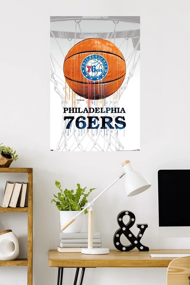 NBA Philadelphia 76ers - Drip Ball Wall Poster, 22.375" x 34"