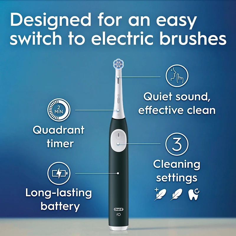 Brosse à dents électrique rechargeable Oral-B iO Série 2, vert forêt avec 1 brossette soins doux – Capteur automatique de pression pour protéger les gencives – 3 modes –