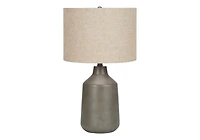 Monarch Specialties Lighting, 24"h, Table Lamp, Grey Concrete, Beige Shade, Contemporary