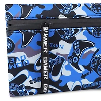Pen+Gear Gaming Controller Design Flat EVA Pencil Pouch, Black Zip with Gamer Zip Pull, Middle and Elementary School