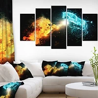 Design Art Chevaux De Feu Et L’Eau Art Sur Toile