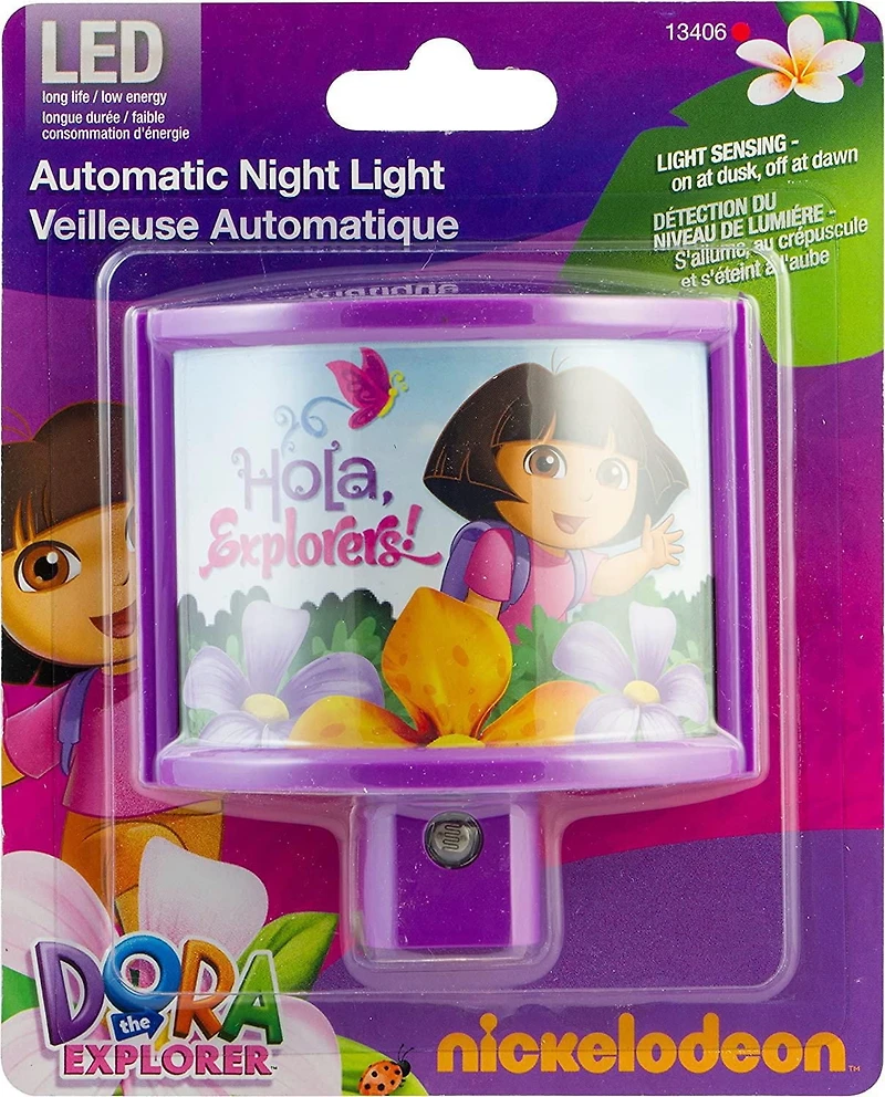Veilleuse à DEL avec détection du niveau de lumière Dora l'exploratrice Nickelodeon® de Jasco, 13406