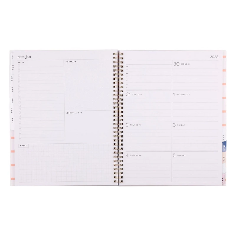 Organized by Happy Planner de 12 mois, Grand format de 25 cm x 30 cm, Marché aux fleurs