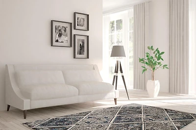 Tapis tissé brun et bleu Zunthus