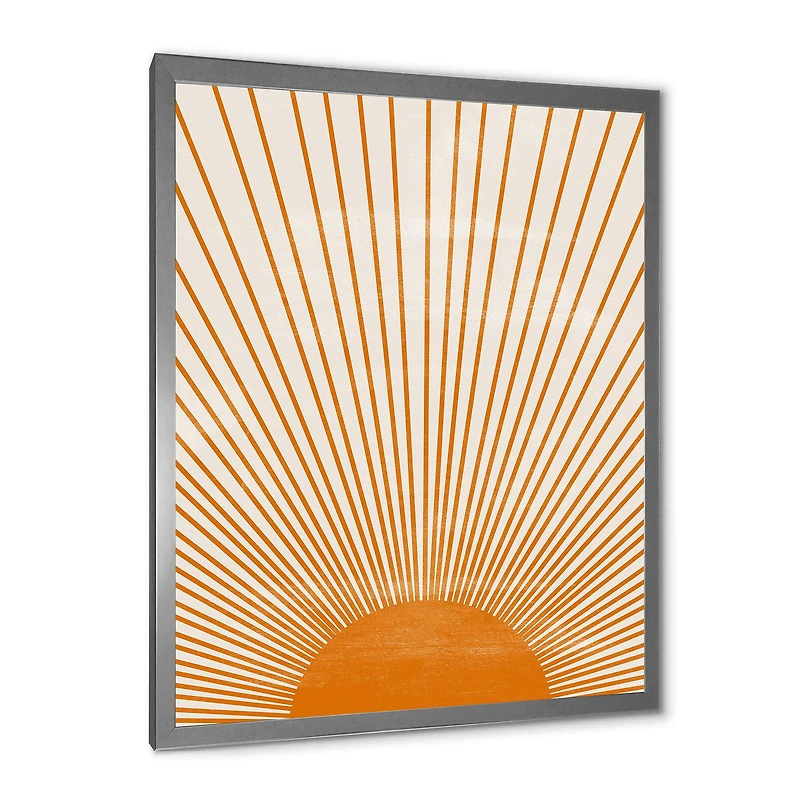 Designart Orange Sun Print III Framed Wall Art