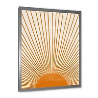 Designart Orange Sun Print III Framed Wall Art