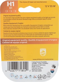 Philips H1 Standard Lampe pour éclairage avant , paquet de 1