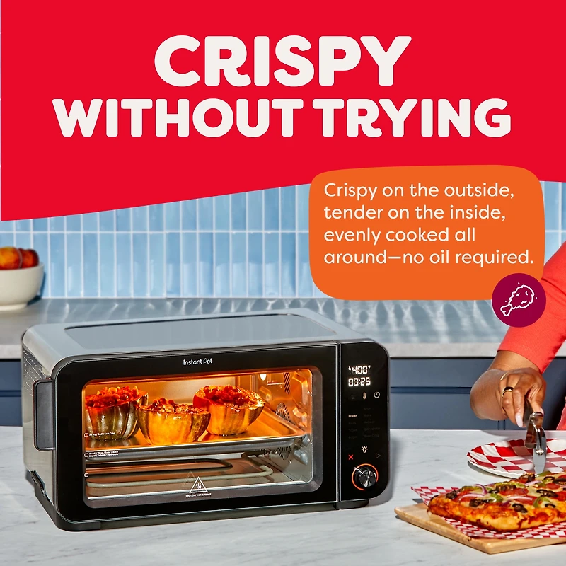 Four grille-pain à friteuse à air Instant Pot 6 tranches InstantHeat 10 en 1, friture à air, rôtissage, cuisson au four, réchauffage et préparation de pizzas