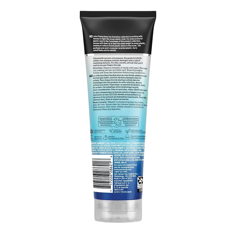 John Frieda Deep Sea Hydration Moisturizing Shampoo 250 mL, Moisturizing Shampoo 250 mL