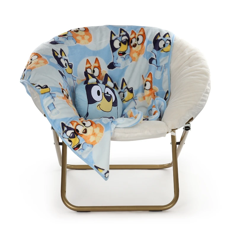 Bluey Ensemble d'Oreiller Nogginz et Couverture de Voyage 102 cm x 127 cm