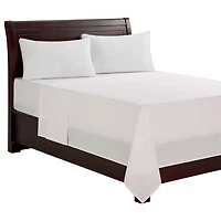 Drap plat en percale brossée 300 fils de Hometrends Taille : 1 place