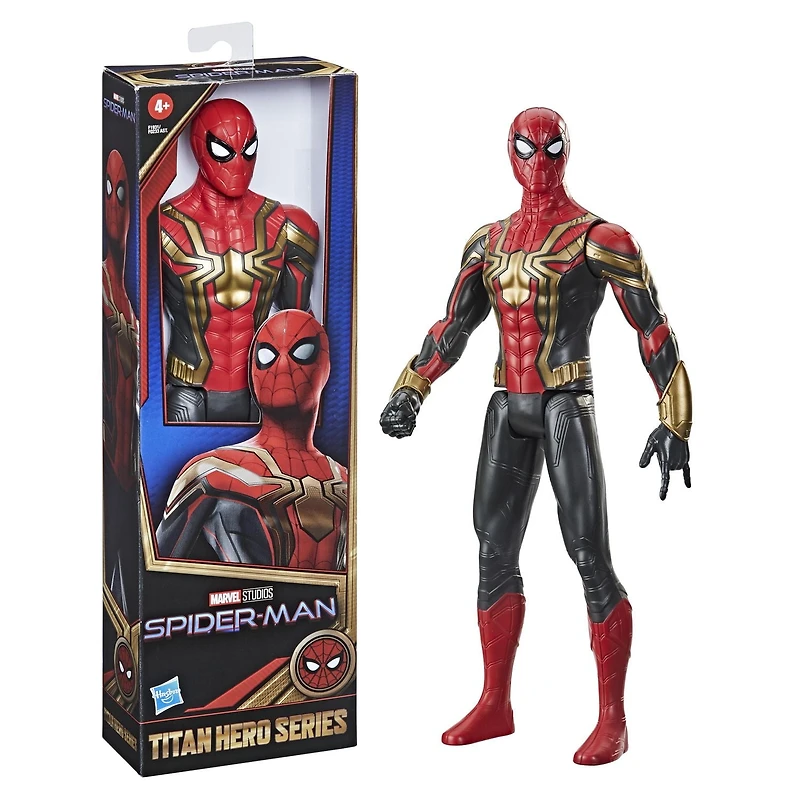 Marvel Spider-Man Titan Hero Series, figurine Iron Spider Costume super lance-toile de 30 cm inspirée du film de Spider-Man, enfants dès 4 ans