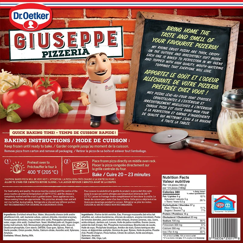 Dr. Oetker Giuseppe Pizzeria pizza lève-au-four Hawaïenne 730G