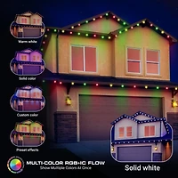 Monster Smart Permanent Outdoor Lights, 100ft, 72 LED RGBIC+ Multiwhite, All-Weather Water-Resistant, App & Voice Control, Perfect for Holidays and Year-Round Use
