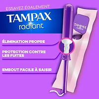 Tampons Tampax Pearl avec tresse anti-fuites LeakGuard, degré d’absorption régulier, non parfumés, 50 tampons 50CT