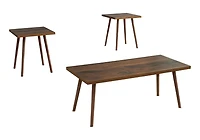 Monarch Specialties  Ens De Tables, Ensemble De 3 Pièces, Accent, Café, Bout, Salon, Noyer Foncé, Contemporain, Moderne