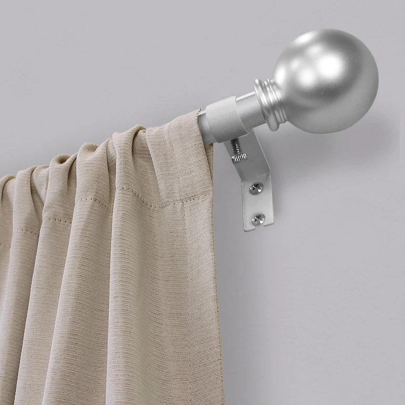 Mainstays 1/2” Nickel Ball Adjustable Curtain Rod, 28”-48”