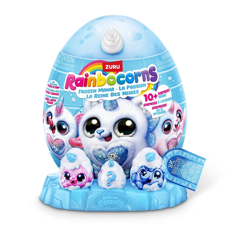 Rainbocorns Eggzania Frozencorn Mania de ZURU, Peluche de collection pour filles 3 ans et plus