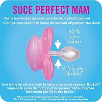 MAM Perfect Night Pacifiers, Glow in the Dark Pacifiers (2 pack) MAM Pacifiers 0-6 Months, Best Pacifier for Breastfed Babies, Baby Girl Pacifier