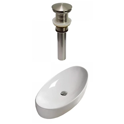 American Imaginations 31-in. W Above Counter White Bathroom Vessel Sink Set For Deck Mount Drilling AI-33416