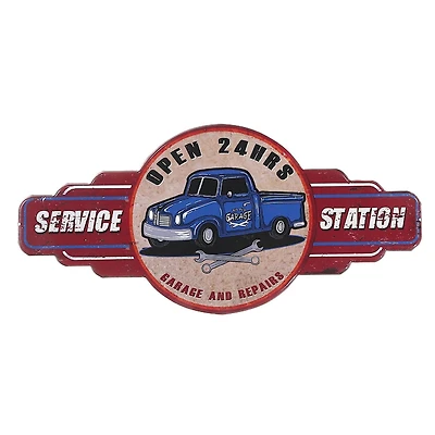 IH Casa Decor Embossed Metal Wall Sign Service Station