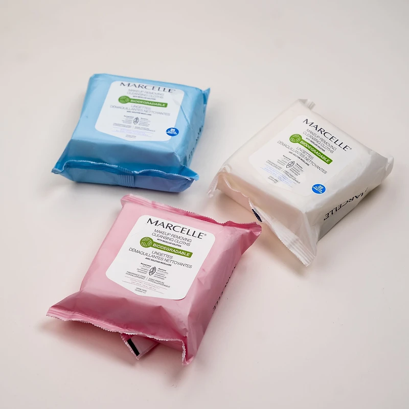 Marcelle Lingettes Démaquillantes Biodégradables et Recyclables, 25 lingettes 40 cts