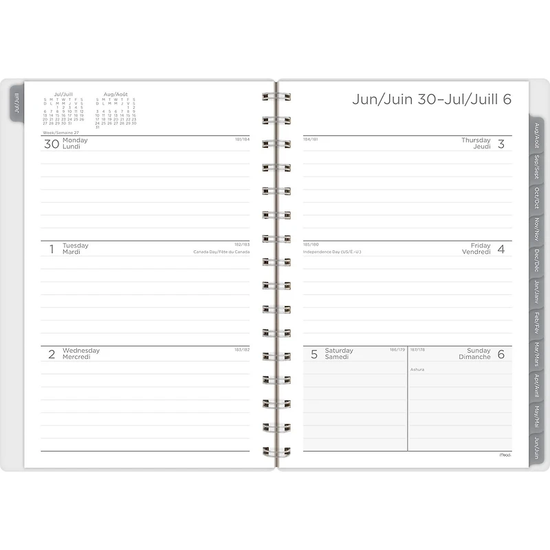 2025-2026 Mead® Fun Floral Checker Small Weekly Academic Year Planner
