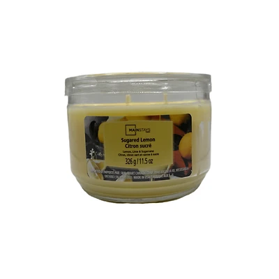 Mainstays Bougie parfumée au citron sucré en pot de verre à 3 mèches, 326 g (11,5 oz).
